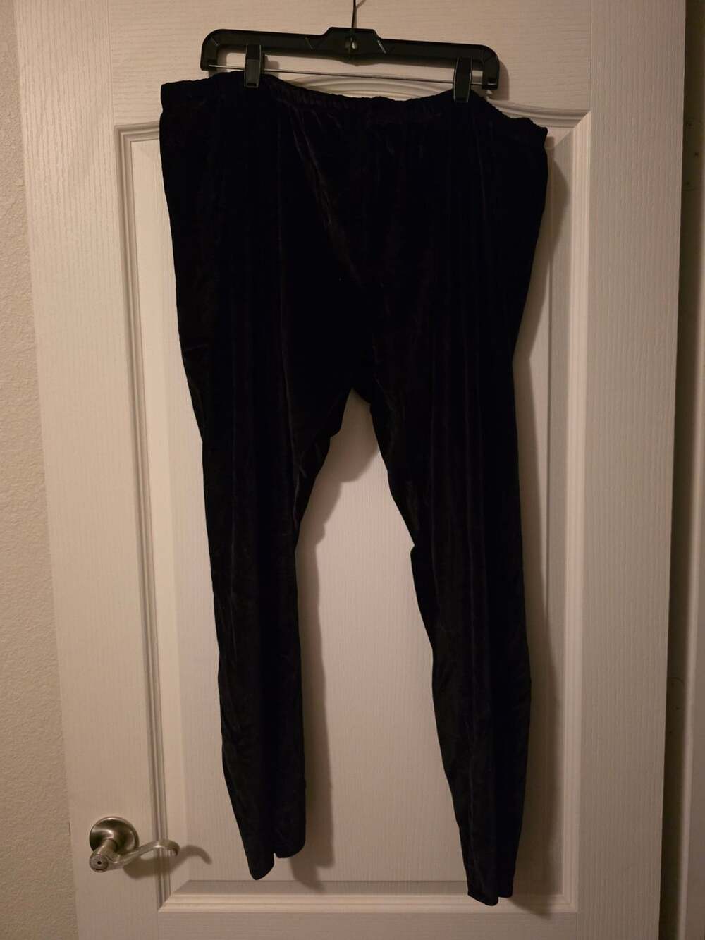 LBisse Velvet Leggings Size 3X Black Stretch Pants Made In USA
